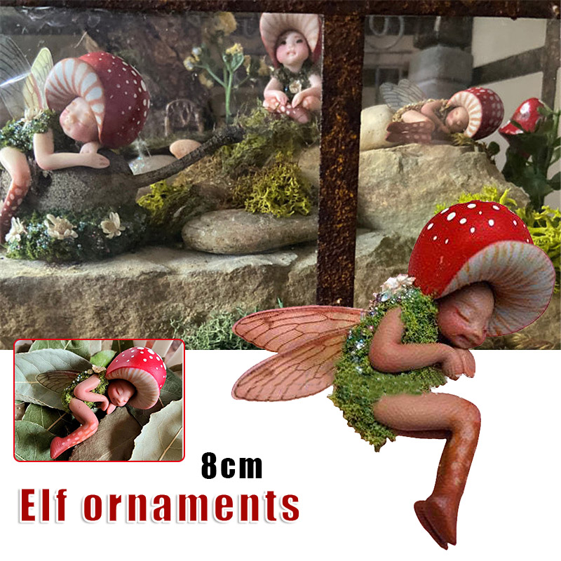 Mini Sleeping Mushroom Fairy Statue Hand Painted Resin Crafts Ornament for Home Garden Office Decorations Artware Children Gifts Mini Sleeping Mushroom Fairy Statue Hand Painted Resin Crafts Ornament for Home Garden Office Decorations Artware Children Gifts