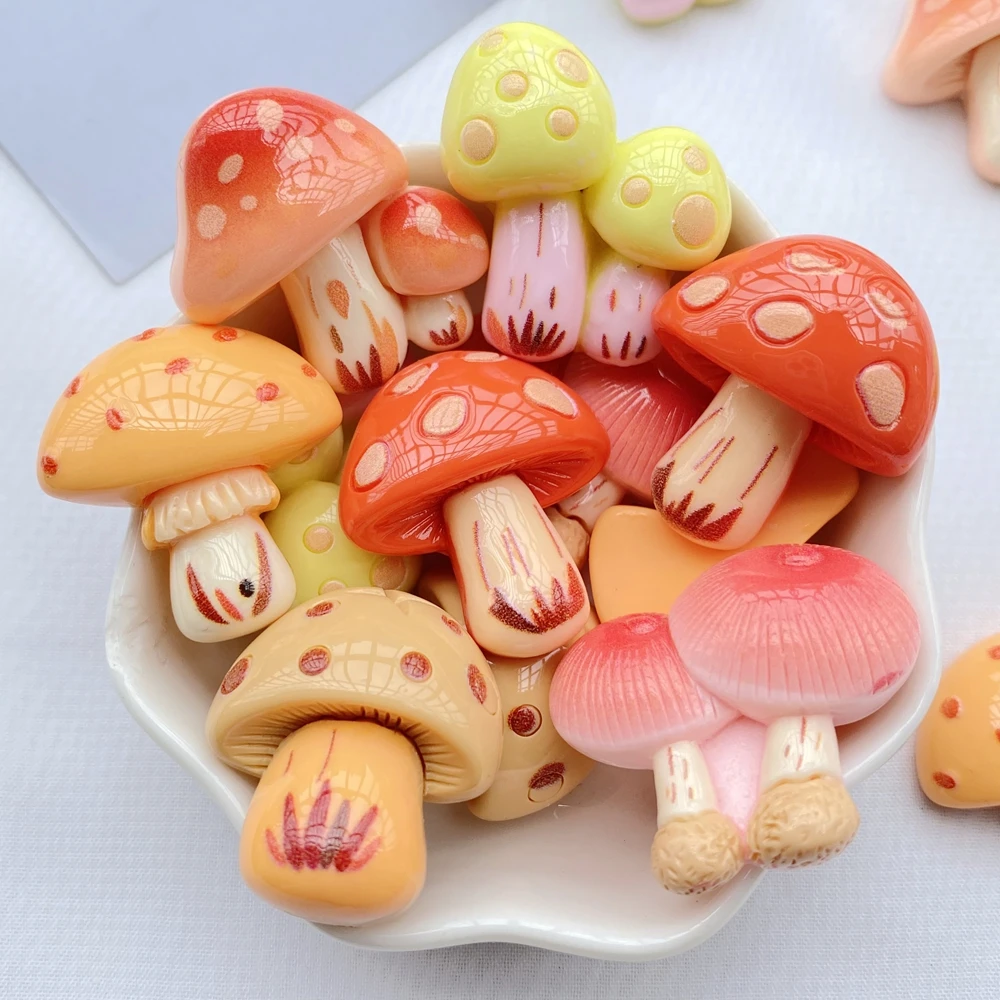 10Pcs New Resin Cartoon Mushroom Series Flat Back Cabochons Scrapbooking DIY Jewelry Craft Decoration Accessories 10Pcs New Resin Cartoon Mushroom Series Flat Back Cabochons Scrapbooking DIY Jewelry Craft Decoration Accessories
