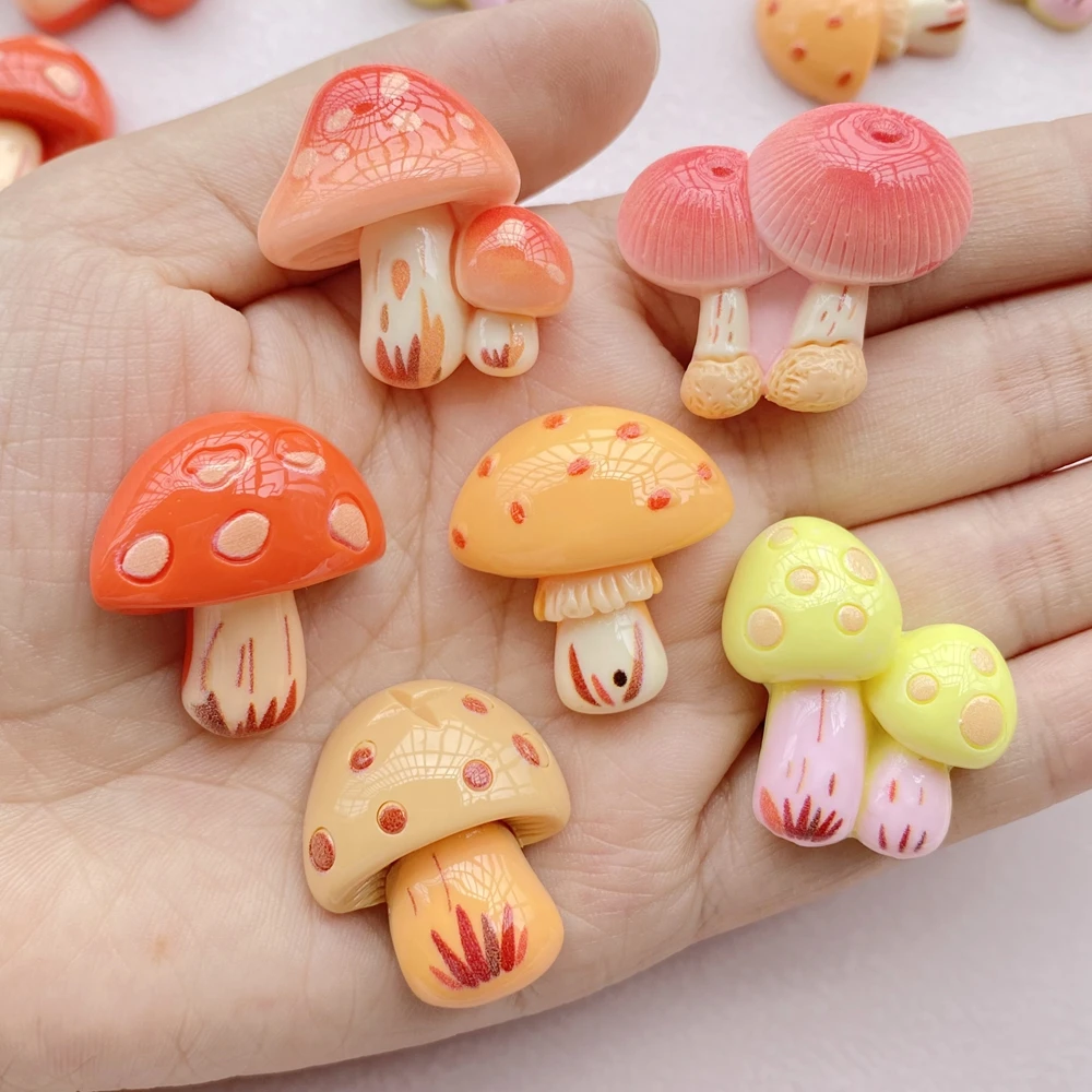 10Pcs New Resin Cartoon Mushroom Series Flat Back Cabochons Scrapbooking DIY Jewelry Craft Decoration Accessories 10Pcs New Resin Cartoon Mushroom Series Flat Back Cabochons Scrapbooking DIY Jewelry Craft Decoration Accessories