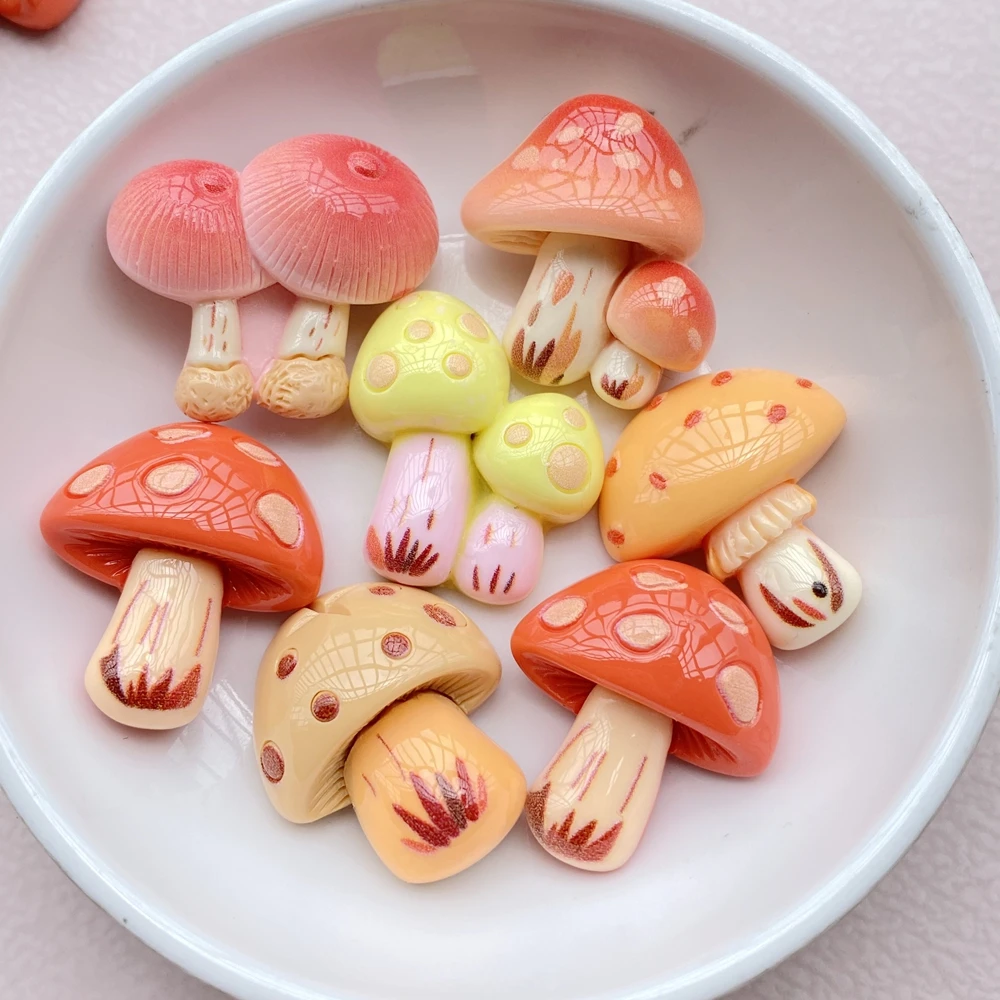 10Pcs New Resin Cartoon Mushroom Series Flat Back Cabochons Scrapbooking DIY Jewelry Craft Decoration Accessories 10Pcs New Resin Cartoon Mushroom Series Flat Back Cabochons Scrapbooking DIY Jewelry Craft Decoration Accessories