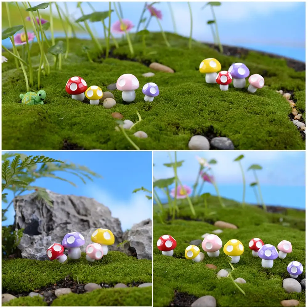 50PCS Colorful Tiny Mushrooms Miniature Figurines Ornament Fairy Garden Moss Landscape Ornaments for Outdoor Decoration 50PCS Colorful Tiny Mushrooms Miniature Figurines Ornament Fairy Garden Moss Landscape Ornaments for Outdoor Decoration