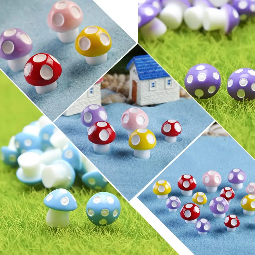 50PCS Colorful Tiny Mushrooms Miniature Figurines Ornament Fairy Garden Moss Landscape Ornaments for Outdoor Decoration 50PCS Colorful Tiny Mushrooms Miniature Figurines Ornament Fairy Garden Moss Landscape Ornaments for Outdoor Decoration