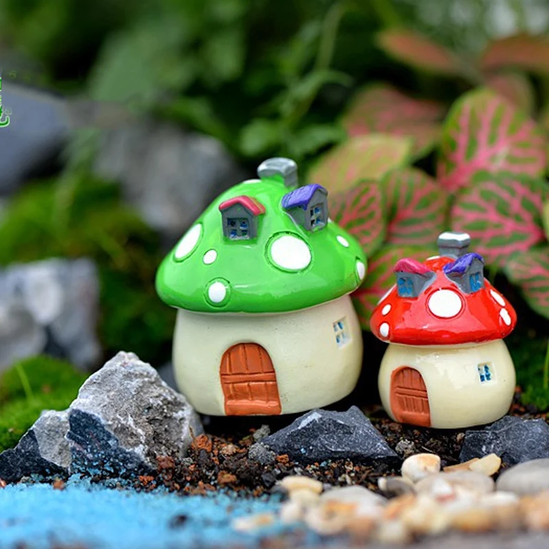 1Pc Mushroom House Resin Fairy Garden Craft Decoration Miniature Micro Gnome Terrarium Mediterranean House Castle 4 Sizes 1Pc Mushroom House Resin Fairy Garden Craft Decoration Miniature Micro Gnome Terrarium Mediterranean House Castle 4 Sizes