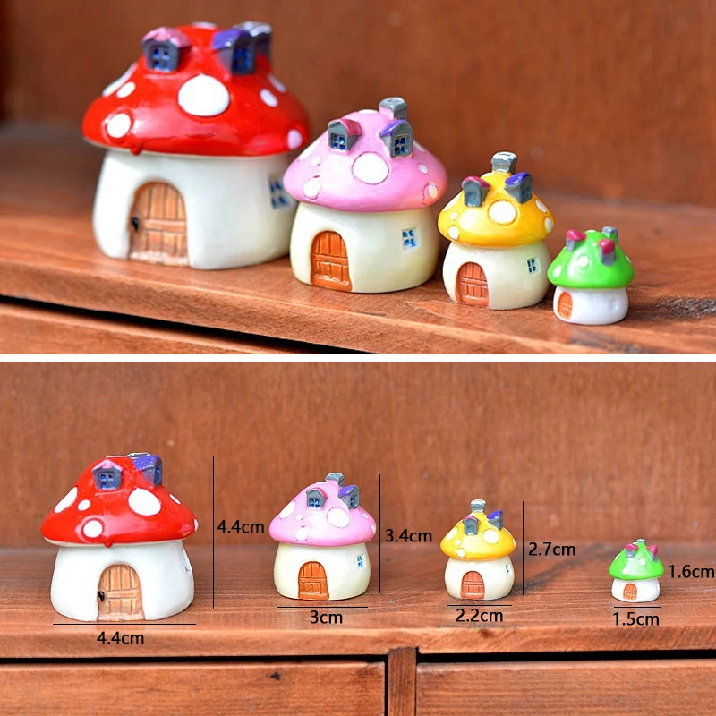 1Pc Mushroom House Resin Fairy Garden Craft Decoration Miniature Micro Gnome Terrarium Mediterranean House Castle 4 Sizes 1Pc Mushroom House Resin Fairy Garden Craft Decoration Miniature Micro Gnome Terrarium Mediterranean House Castle 4 Sizes