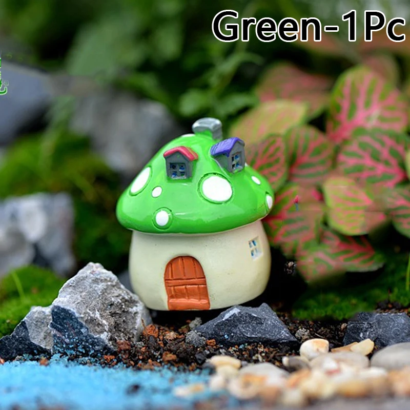 1Pc Mushroom House Resin Fairy Garden Craft Decoration Miniature Micro Gnome Terrarium Mediterranean House Castle 4 Sizes 1Pc Mushroom House Resin Fairy Garden Craft Decoration Miniature Micro Gnome Terrarium Mediterranean House Castle 4 Sizes