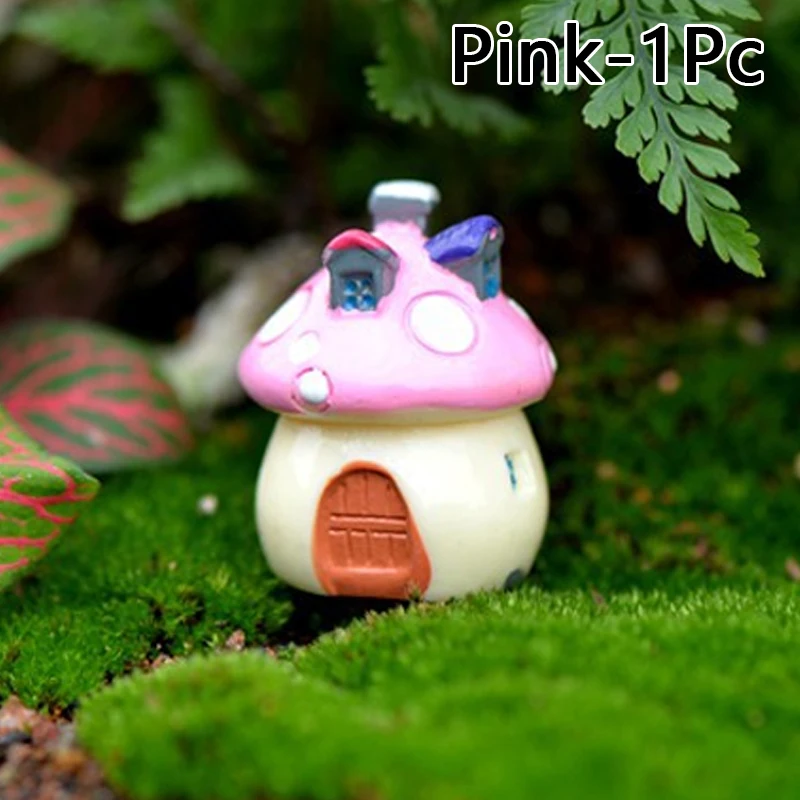 1Pc Mushroom House Resin Fairy Garden Craft Decoration Miniature Micro Gnome Terrarium Mediterranean House Castle 4 Sizes 1Pc Mushroom House Resin Fairy Garden Craft Decoration Miniature Micro Gnome Terrarium Mediterranean House Castle 4 Sizes