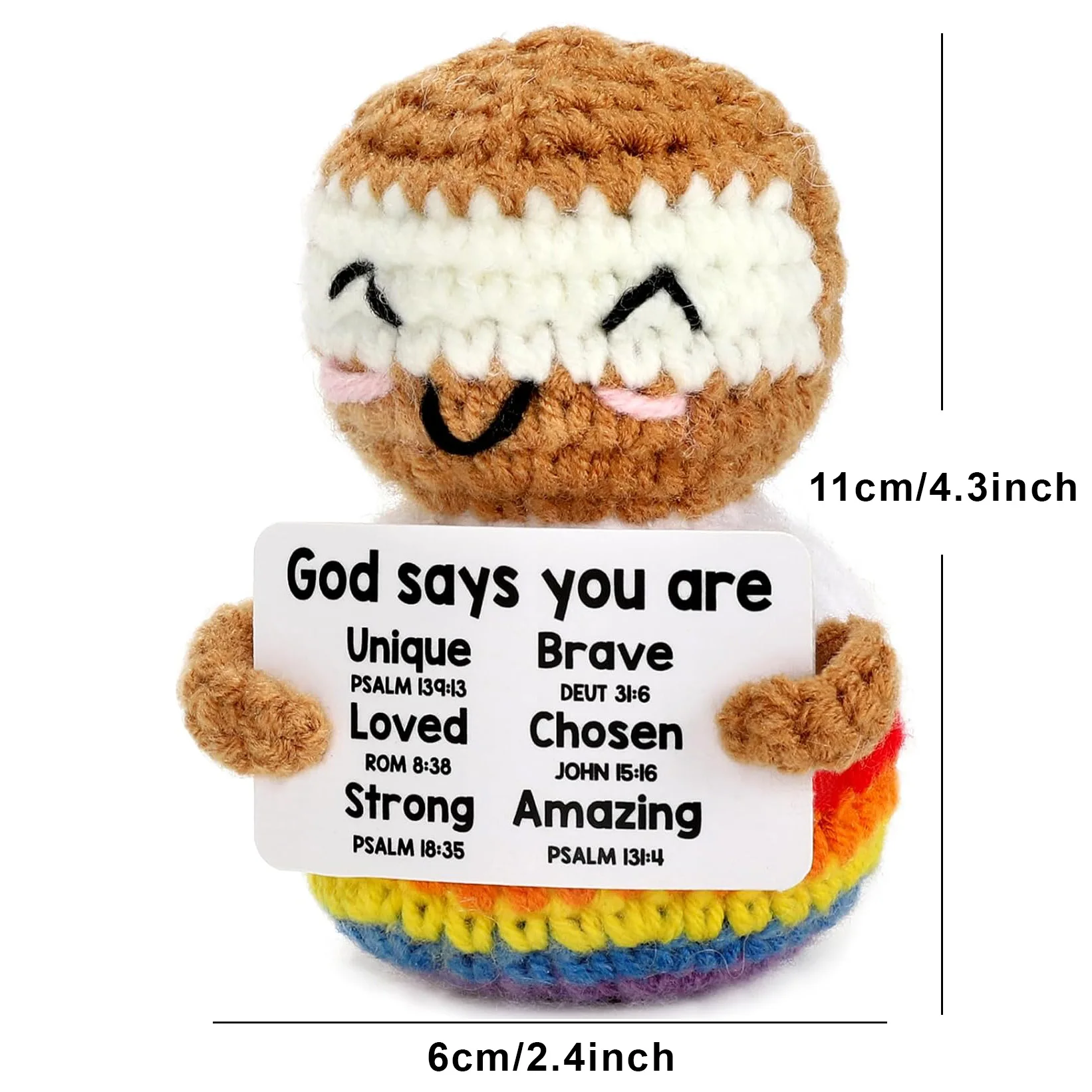 Positive Energy Duck Doll Hug Pocket Mini Handmade Plush Wool Knitting Dolls Funny Emotional Support Crochet Gift for Birthday