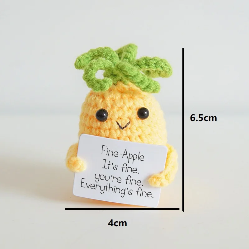 Positive Energy Potato Hug Pocket Mini Handmade Plush Wool Knitting Doll with Card Funny Christams Gift Home Room Decoration