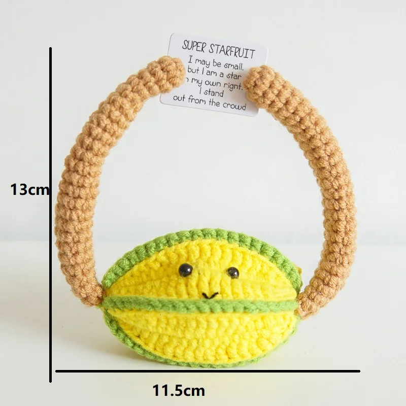 Positive Energy Potato Hug Pocket Mini Handmade Plush Wool Knitting Doll with Card Funny Christams Gift Home Room Decoration