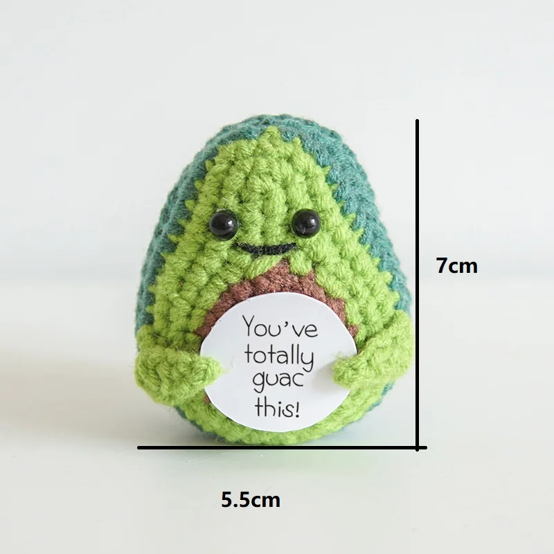 Positive Energy Potato Hug Pocket Mini Handmade Plush Wool Knitting Doll with Card Funny Christams Gift Home Room Decoration