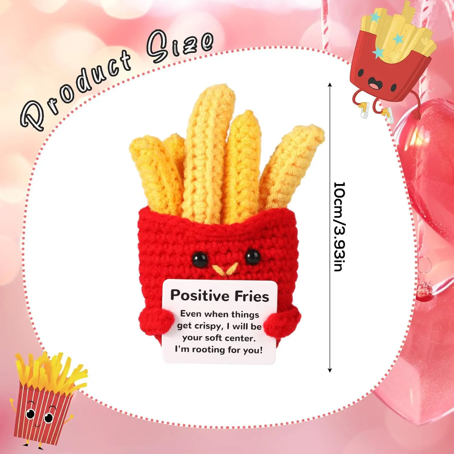 Positive Energy Pocket Hug Crochet Doll, Mini Handmade Knitted Plush Potato Turtle Vegetable Duck Funny Support Gift with Card Positive Energy Pocket Hug Crochet Doll, Mini Handmade Knitted Plush Potato Turtle Vegetable Duck Funny Support Gift with Card