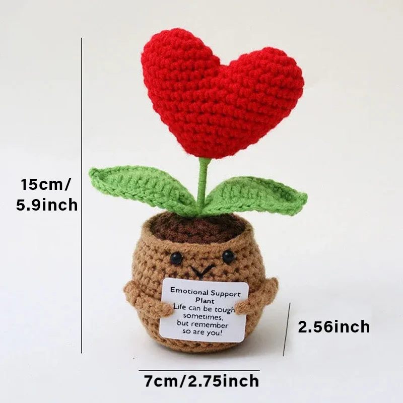 Positive Energy Pocket Hug Crochet Doll, Mini Handmade Knitted Plush Potato Turtle Vegetable Duck Funny Support Gift with Card Positive Energy Pocket Hug Crochet Doll, Mini Handmade Knitted Plush Potato Turtle Vegetable Duck Funny Support Gift with Card