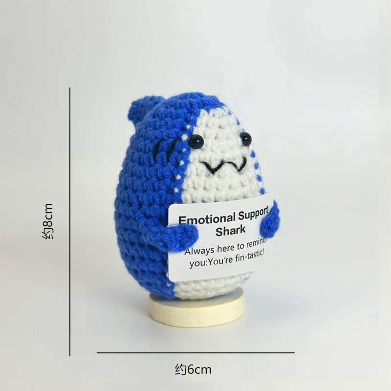 Funny Positive Crochet Sunshine Doll Desktop Ornament Handmade Cheer Emotional Support Positive Sun with Card Home Party Decor