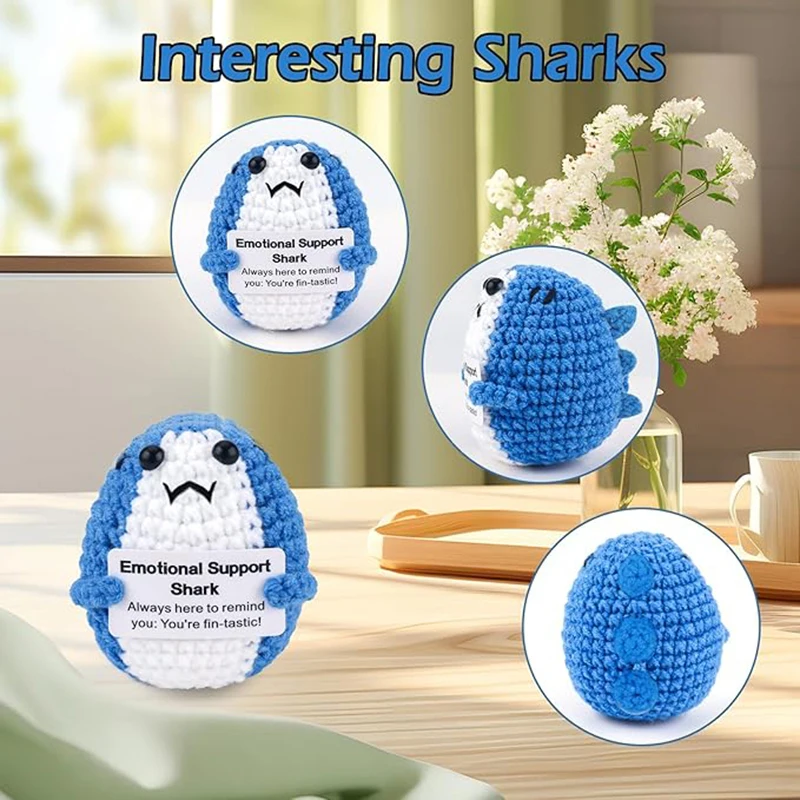 Crochet Positive Energy Animal Mini Pocket Hug Handmade Plush Knitted Potatoes Hand-woven Desktop Decor Christmas Decoration