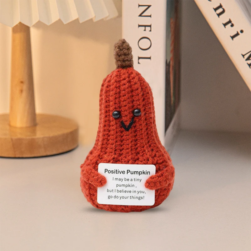 Crochet Positive Energy Animal Mini Pocket Hug Handmade Plush Knitted Potatoes Hand-woven Desktop Decor Christmas Decoration