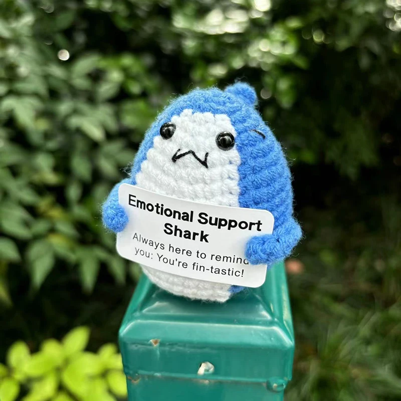 Crochet Positive Energy Animal Mini Pocket Hug Handmade Plush Knitted Potatoes Hand-woven Desktop Decor Christmas Decoration