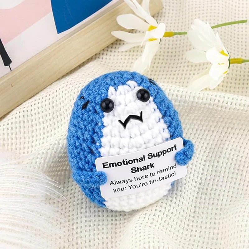 Crochet Positive Energy Animal Mini Pocket Hug Handmade Plush Knitted Potatoes Hand-woven Desktop Decor Christmas Decoration