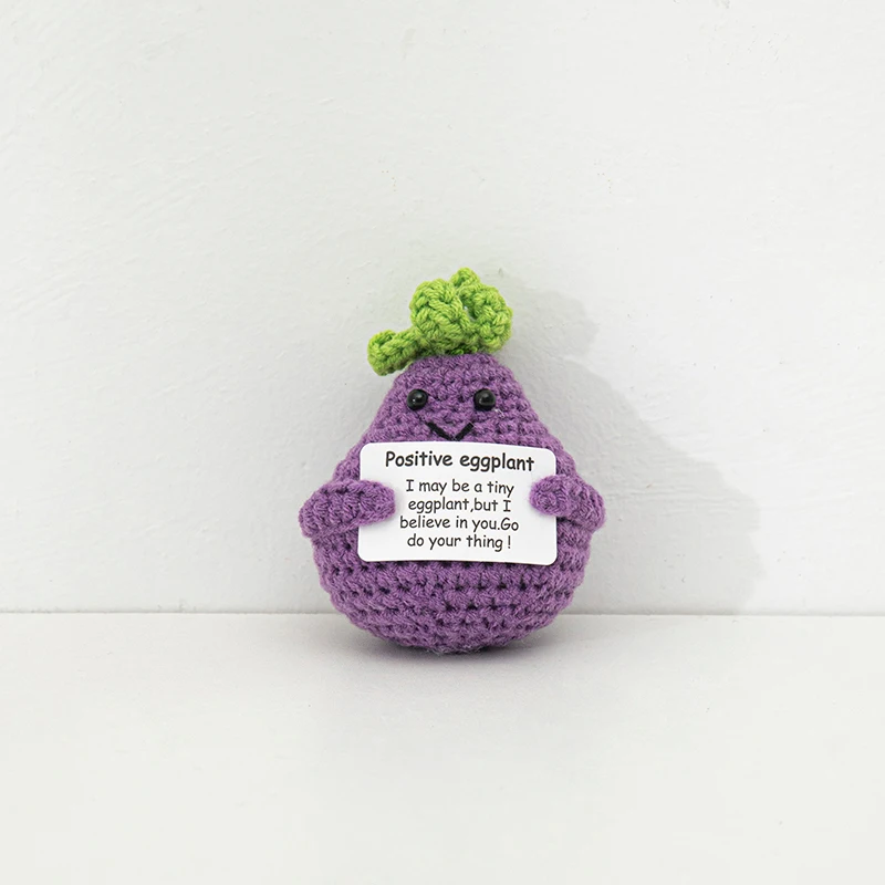 Crochet Positive Energy Animal Mini Pocket Hug Handmade Plush Knitted Potatoes Hand-woven Desktop Decor Christmas Decoration