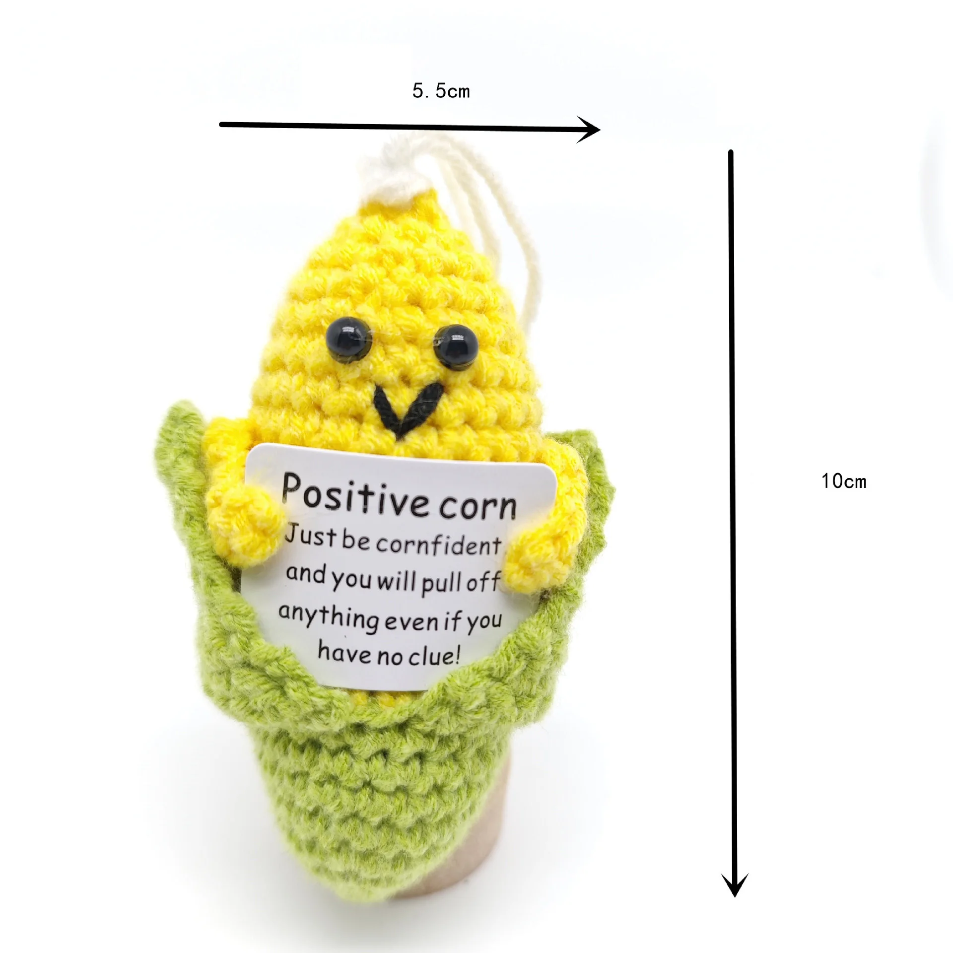 Funny Crochet Positive Energy Shark Doll With Card Emotional Support Crochet Cute Knitted Woolen Bee Room Decor Christmas Gifts