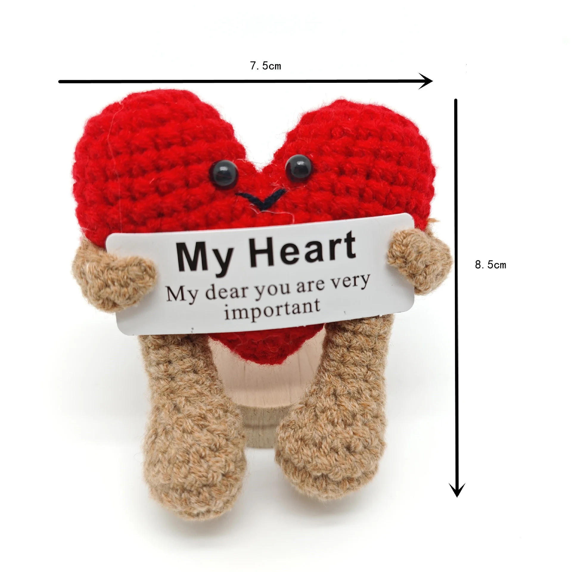 Funny Crochet Positive Energy Shark Doll With Card Emotional Support Crochet Cute Knitted Woolen Bee Room Decor Christmas Gifts