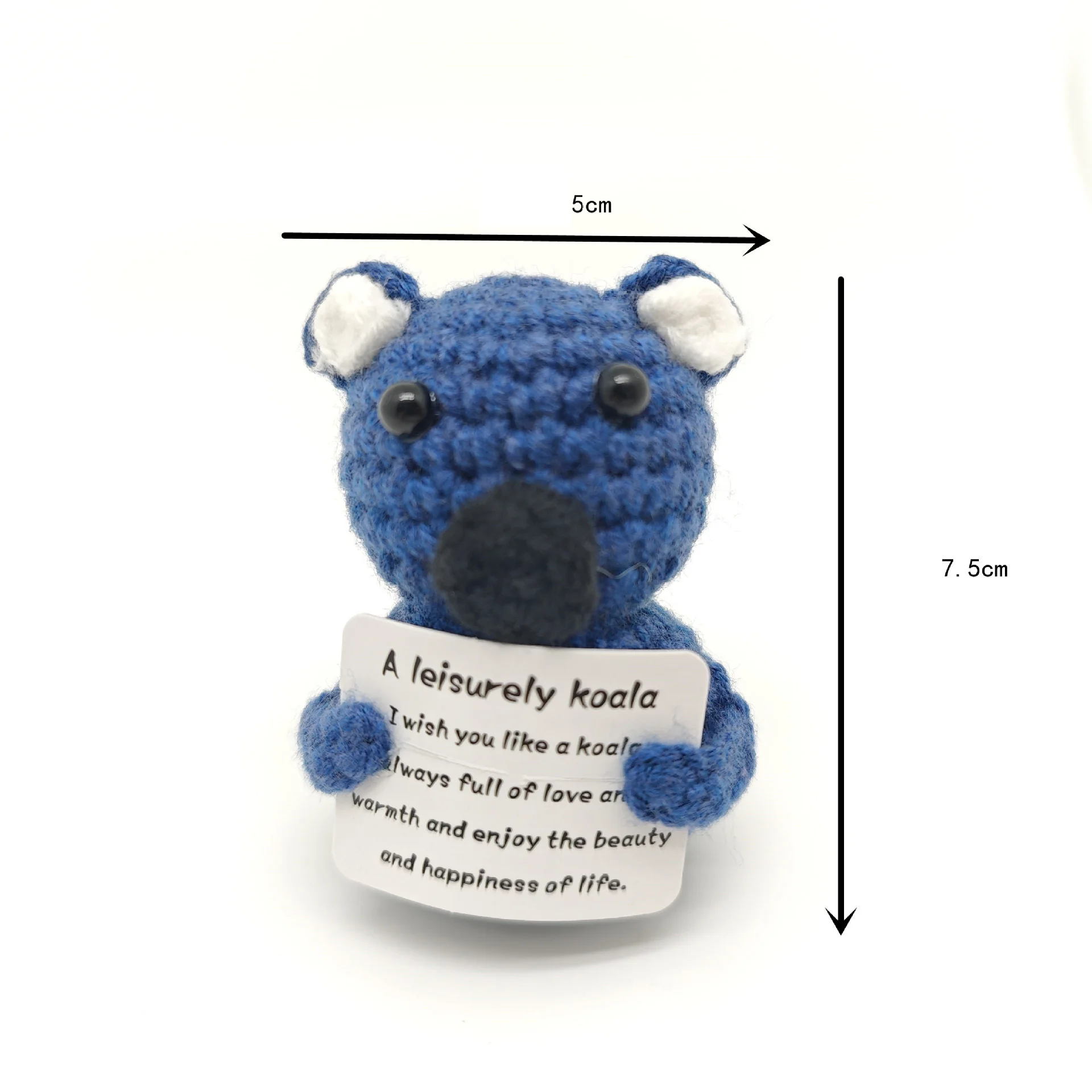 Funny Crochet Positive Energy Shark Doll With Card Emotional Support Crochet Cute Knitted Woolen Bee Room Decor Christmas Gifts