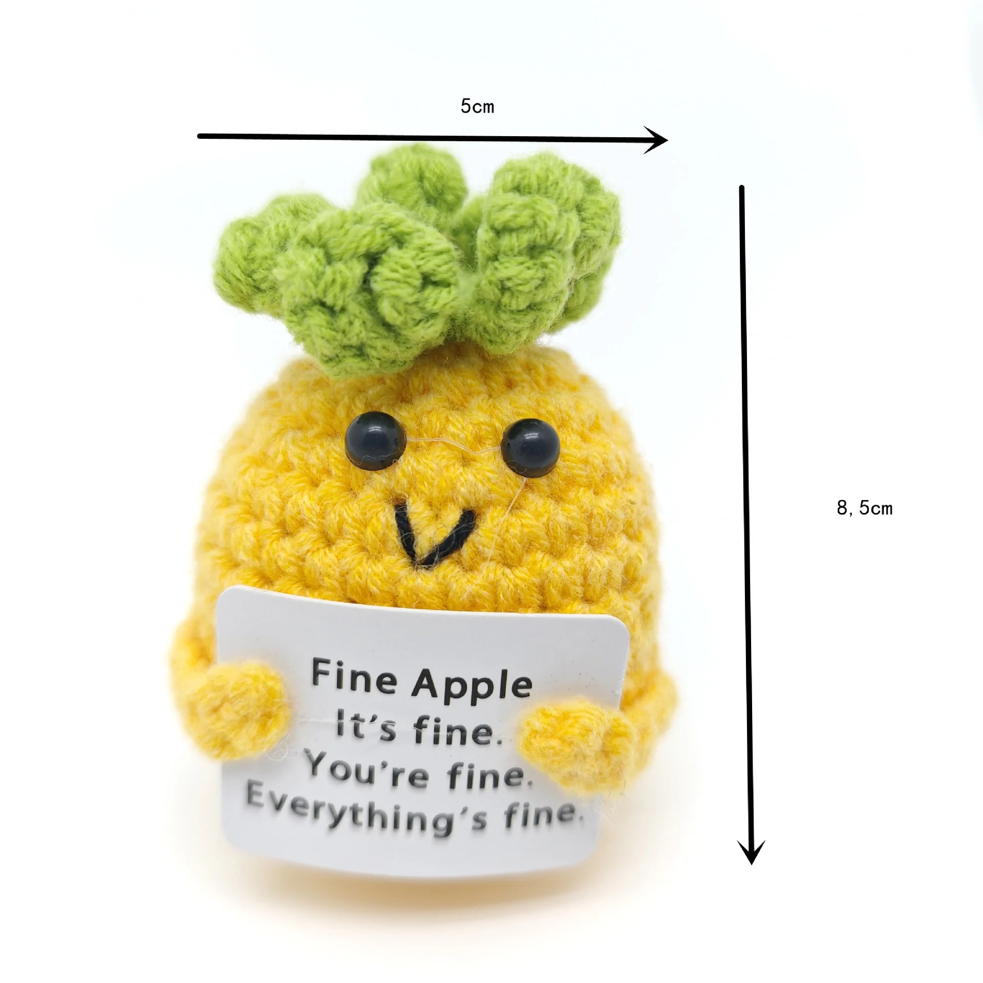 Funny Crochet Positive Energy Shark Doll With Card Emotional Support Crochet Cute Knitted Woolen Bee Room Decor Christmas Gifts