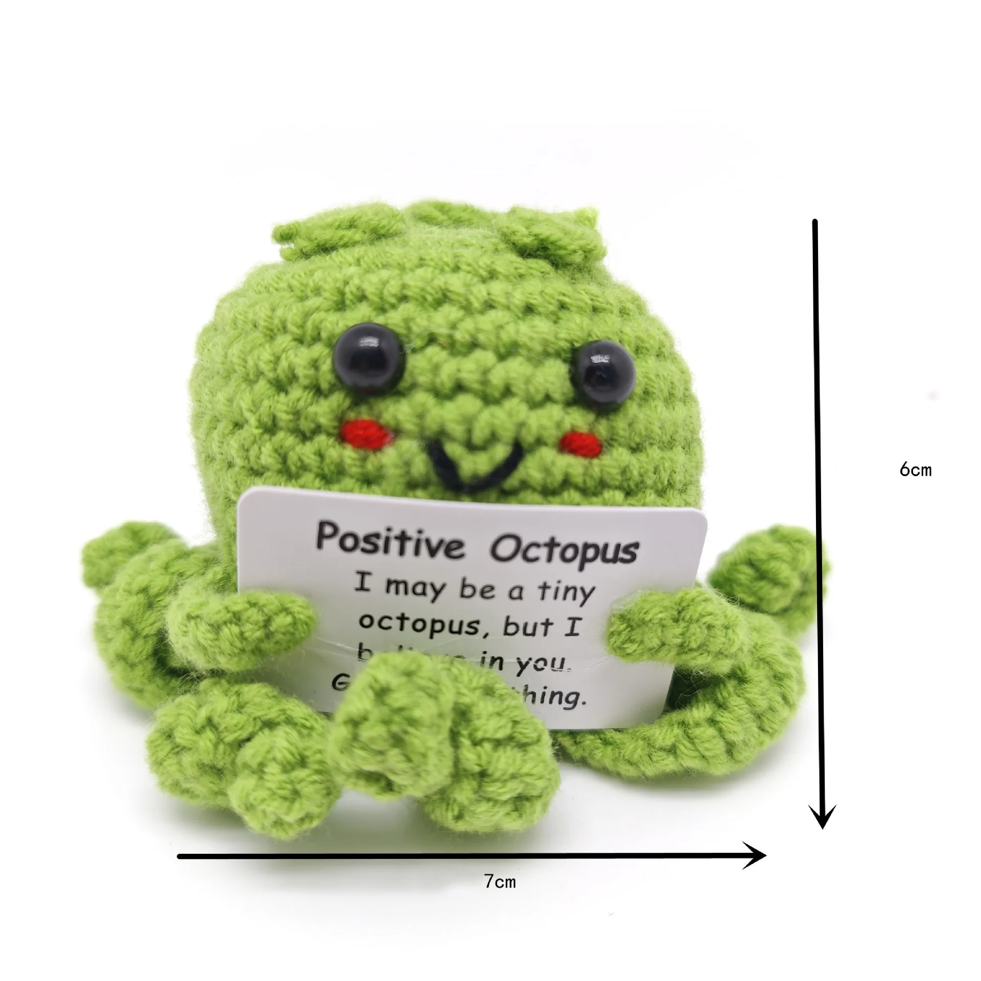 Funny Crochet Positive Energy Shark Doll With Card Emotional Support Crochet Cute Knitted Woolen Bee Room Decor Christmas Gifts