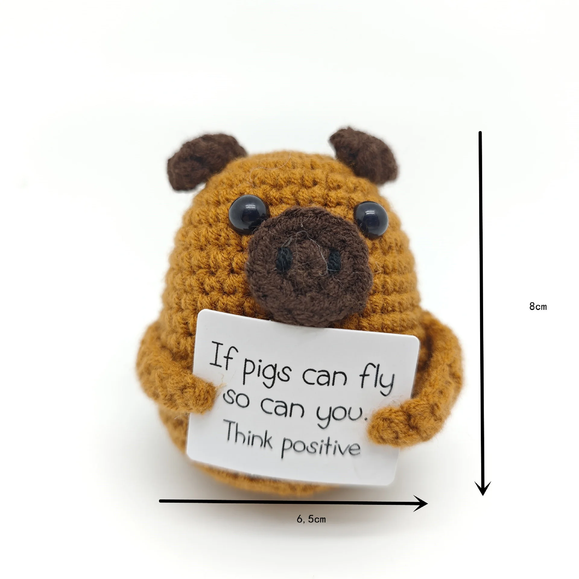 Funny Crochet Positive Energy Shark Doll With Card Emotional Support Crochet Cute Knitted Woolen Bee Room Decor Christmas Gifts