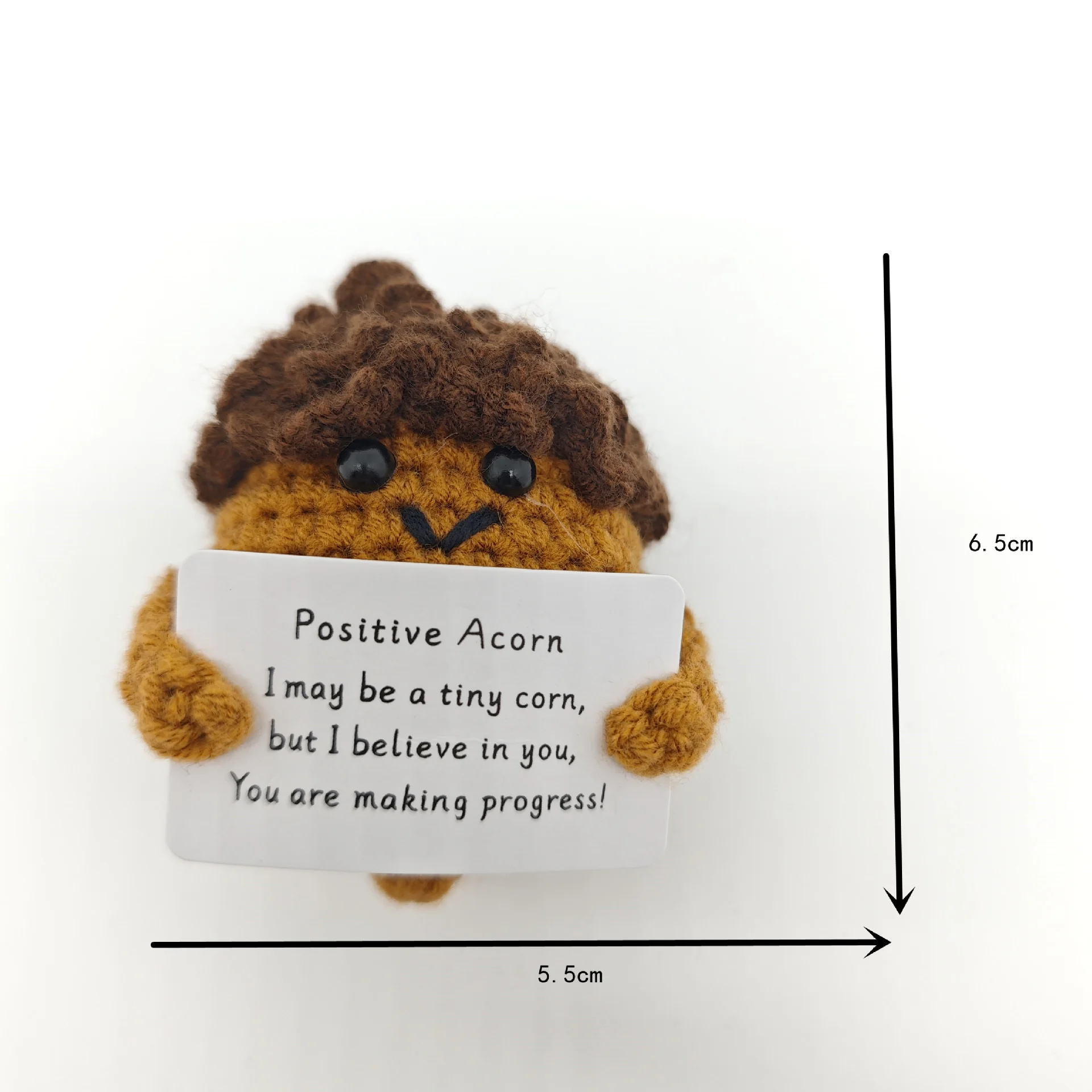 Funny Crochet Positive Energy Shark Doll With Card Emotional Support Crochet Cute Knitted Woolen Bee Room Decor Christmas Gifts