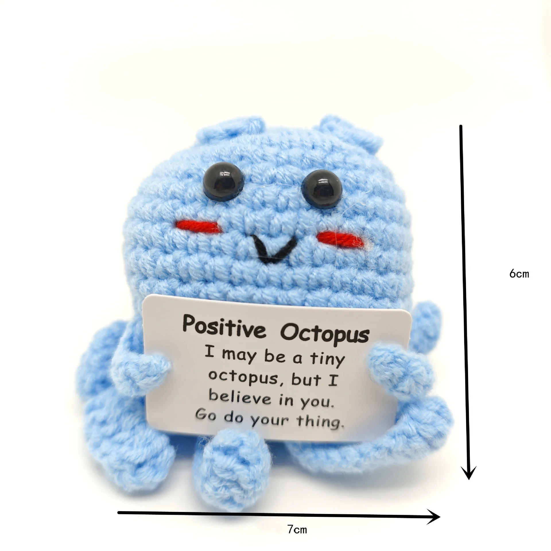 Funny Crochet Positive Energy Shark Doll With Card Emotional Support Crochet Cute Knitted Woolen Bee Room Decor Christmas Gifts
