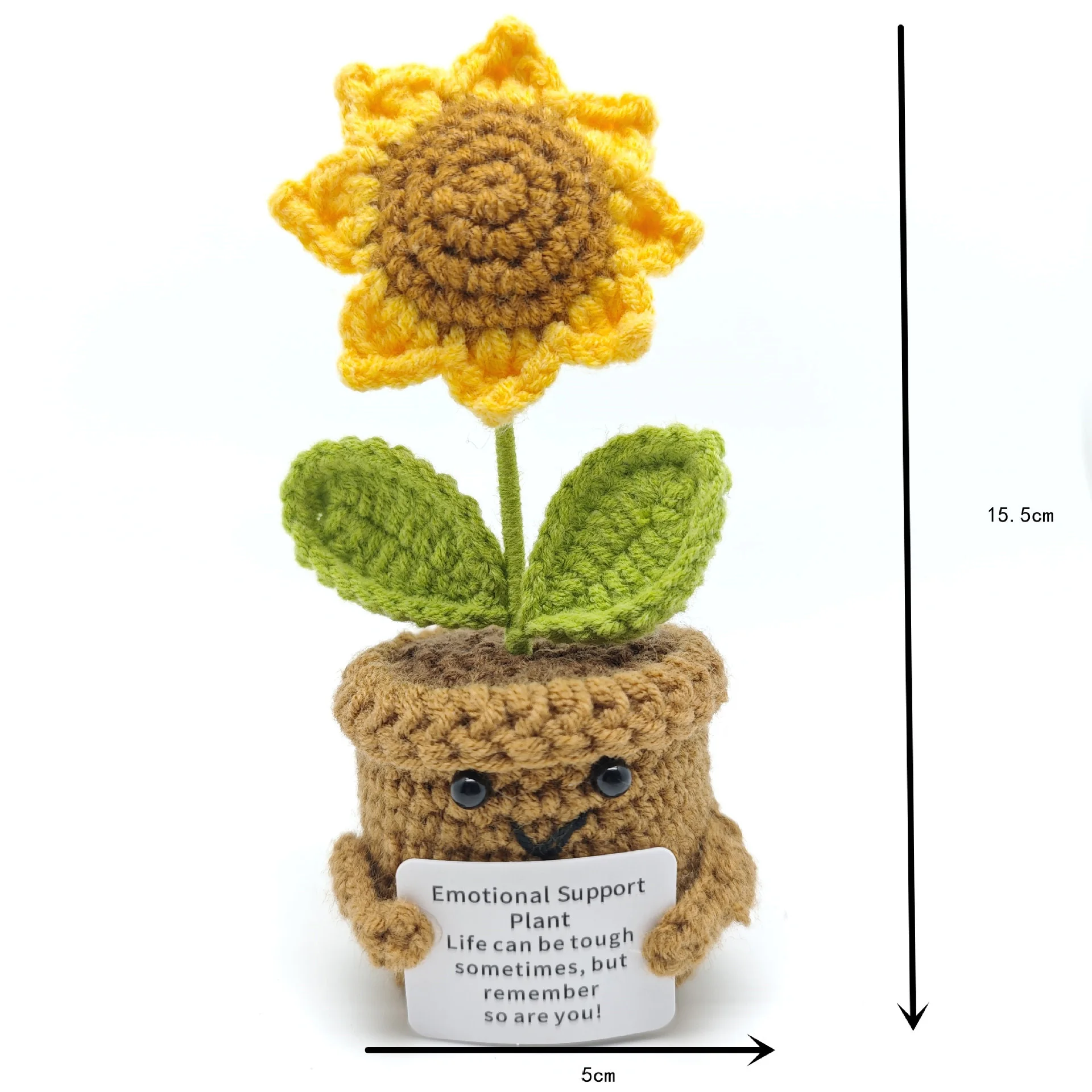 Funny Crochet Positive Energy Shark Doll With Card Emotional Support Crochet Cute Knitted Woolen Bee Room Decor Christmas Gifts