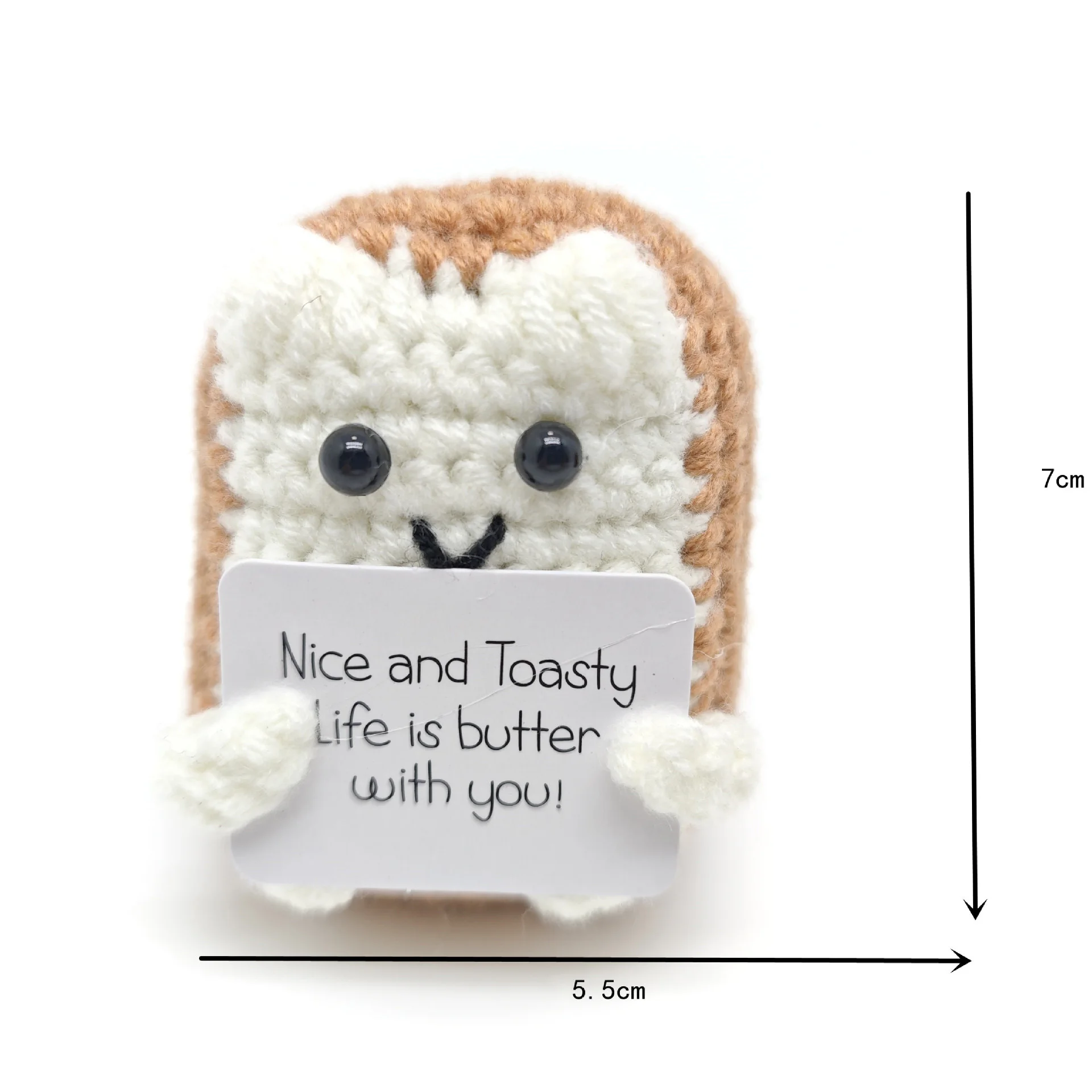 Funny Crochet Positive Energy Shark Doll With Card Emotional Support Crochet Cute Knitted Woolen Bee Room Decor Christmas Gifts