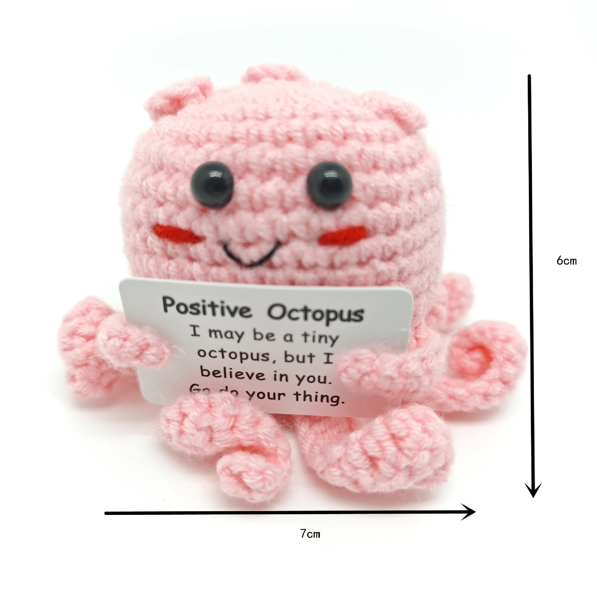 Funny Crochet Positive Energy Shark Doll With Card Emotional Support Crochet Cute Knitted Woolen Bee Room Decor Christmas Gifts