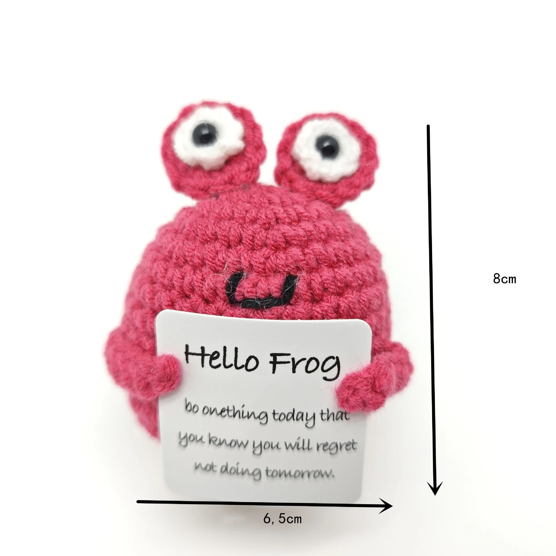 Funny Crochet Positive Energy Shark Doll With Card Emotional Support Crochet Cute Knitted Woolen Bee Room Decor Christmas Gifts