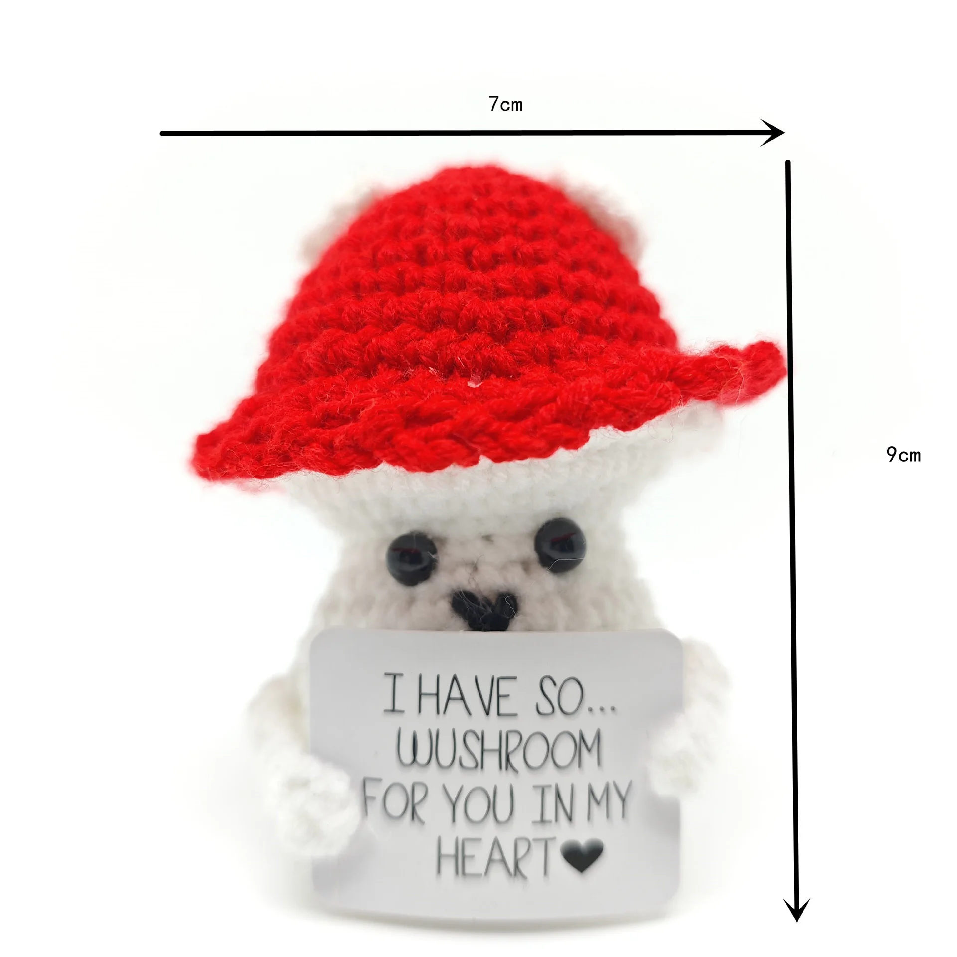 Funny Crochet Positive Energy Shark Doll With Card Emotional Support Crochet Cute Knitted Woolen Bee Room Decor Christmas Gifts