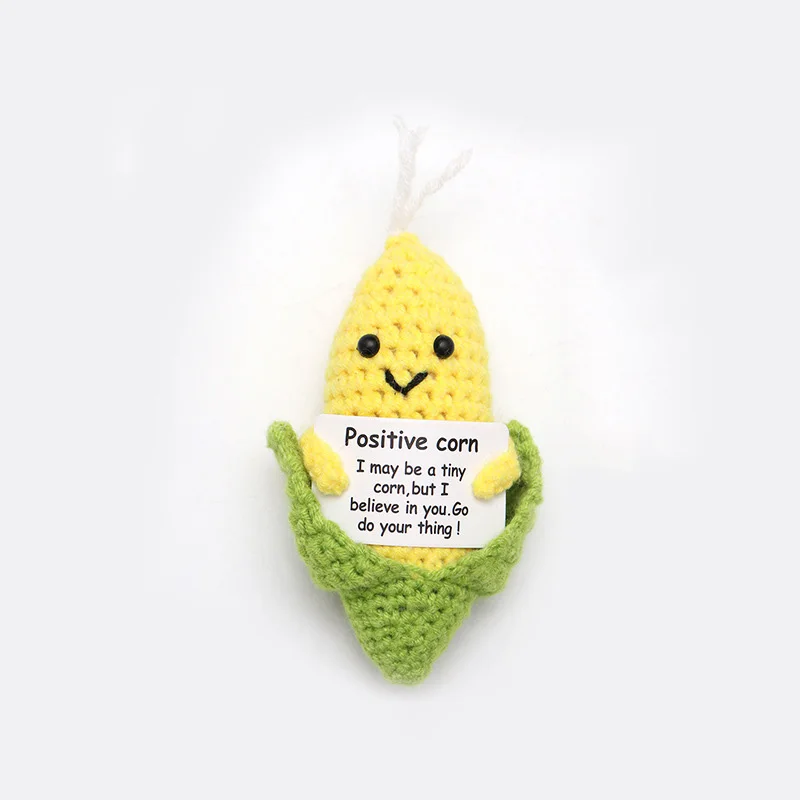 Cute Handwoven Positive Energy Duck Ornaments Handmade Crochet Support Emotional Pickles Cucumber Home Room Decor Christmas Gift