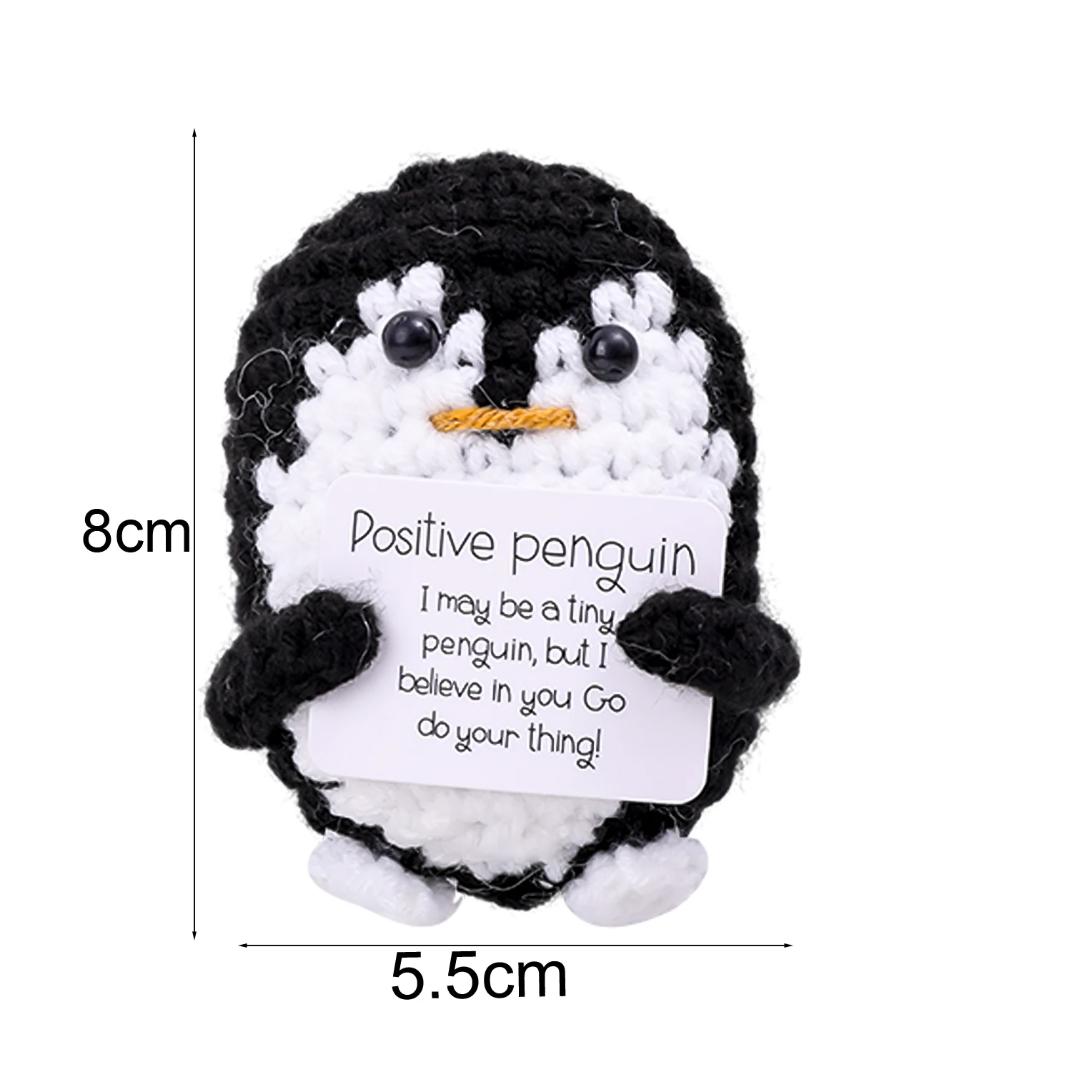 Positive Energy Penguin Hug Pocket Mini Handmade Plush Wool Knitting Doll with Card Funny Birthday Gifts Home Room Decoration Positive Energy Penguin Hug Pocket Mini Handmade Plush Wool Knitting Doll with Card Funny Birthday Gifts Home Room Decoration