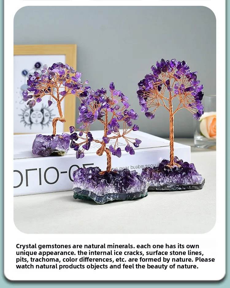 Natural Amethyst Crystal Money Tree on Geode Base | Feng Shui Wealth, Luck & Positive Energy Home/Office Decor Natural Amethyst Crystal Money Tree on Geode Base | Feng Shui Wealth, Luck & Positive Energy Home/Office Decor
