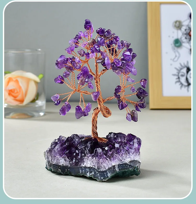 Natural Amethyst Crystal Money Tree on Geode Base | Feng Shui Wealth, Luck & Positive Energy Home/Office Decor Natural Amethyst Crystal Money Tree on Geode Base | Feng Shui Wealth, Luck & Positive Energy Home/Office Decor