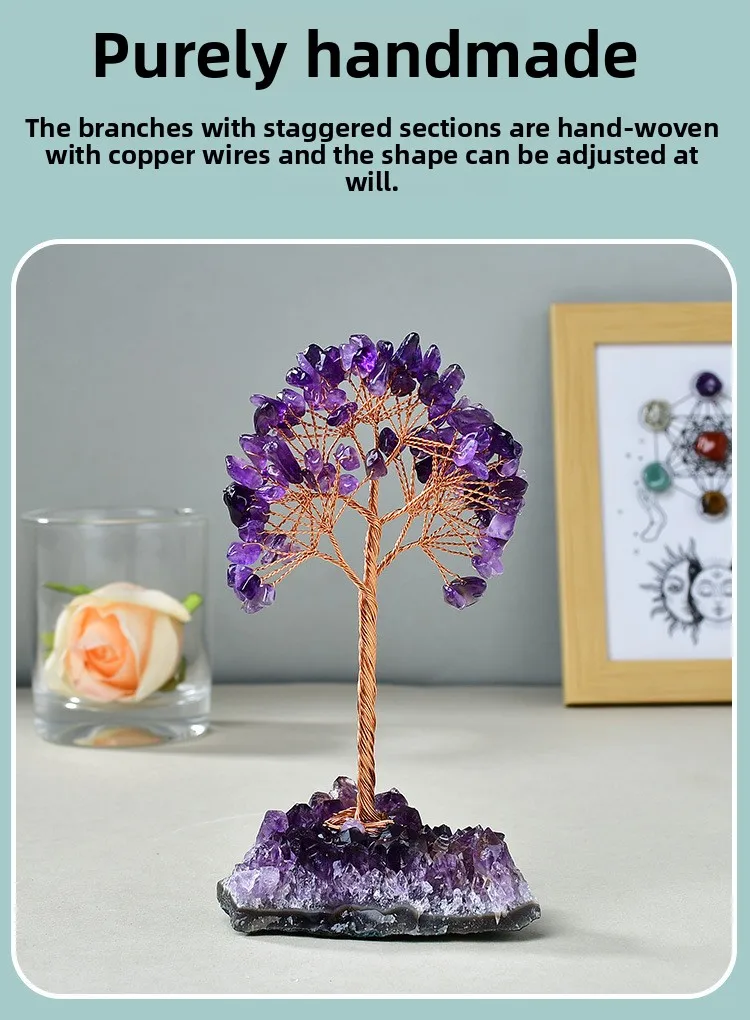 Natural Amethyst Crystal Money Tree on Geode Base | Feng Shui Wealth, Luck & Positive Energy Home/Office Decor Natural Amethyst Crystal Money Tree on Geode Base | Feng Shui Wealth, Luck & Positive Energy Home/Office Decor