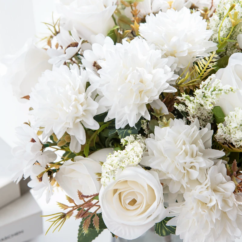 1PC Artificial Flowers Cheap New Year's Decoration Wedding Garden Peony Arch Christmas Home Fake Silk Rose Hydrangeas Vase for