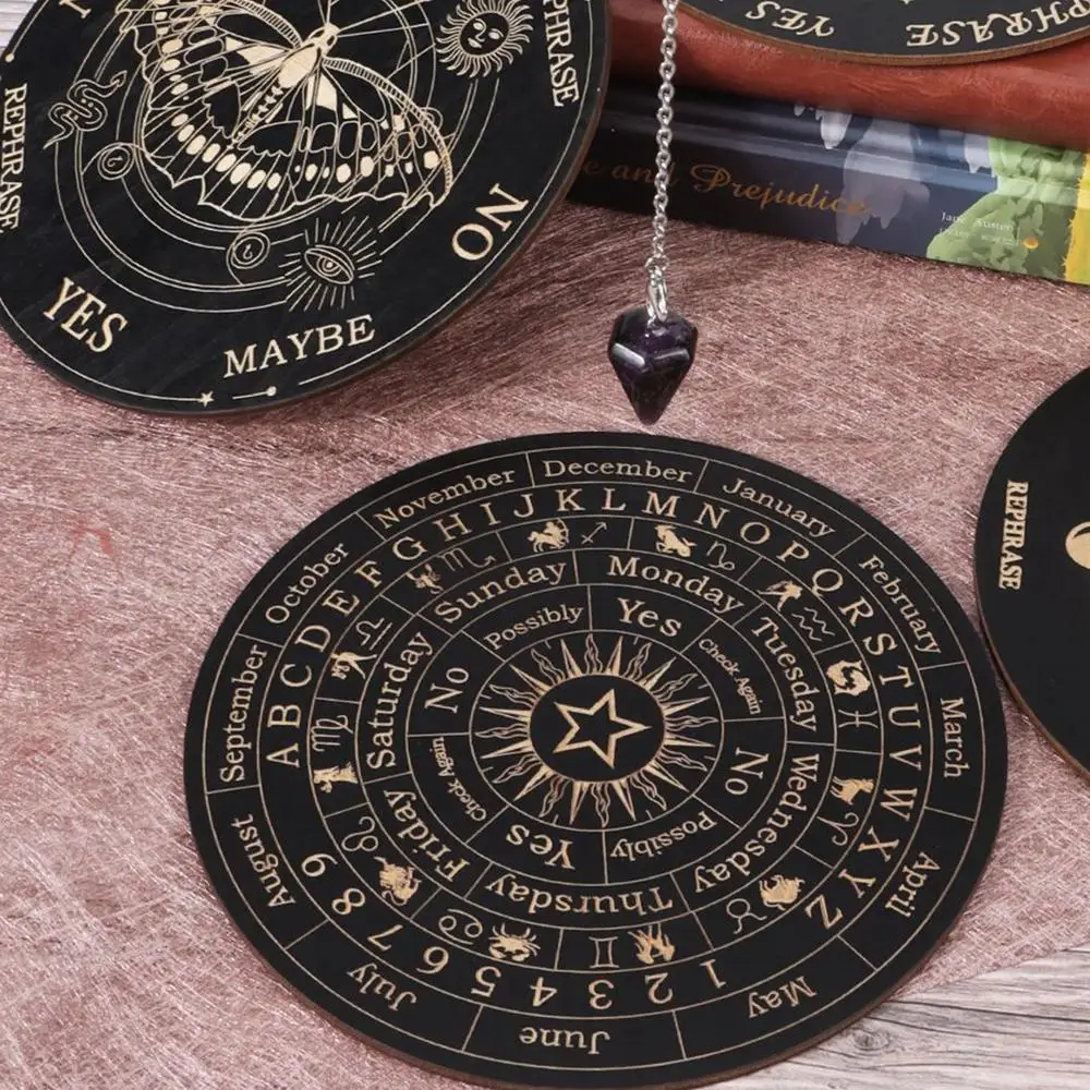 Spirit Board Pendulum Wooden Decorative Message Planchette Boards With Letters Spirit Decorations Ouija Board Game For Themed