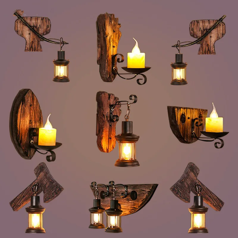 Retro Wooden Wall Lamp for Living Room Wood LED Sconces Cafe Bar Bedroom Bedside Industrial Style Home Decor Wall Light Fixtures Retro Wooden Wall Lamp for Living Room Wood LED Sconces Cafe Bar Bedroom Bedside Industrial Style Home Decor Wall Light Fixtures