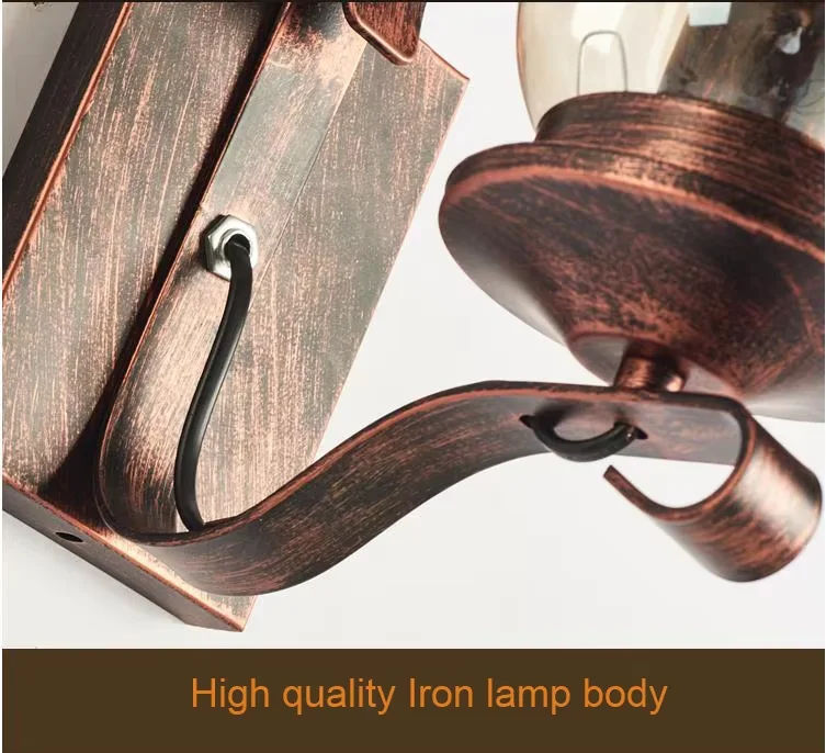 Retro Industrial Iron Wall Lamp Vintage kerosene Wall Light For Restaurant Corridor Bedroom Bedside Cafe  Hotel Loft Sconce