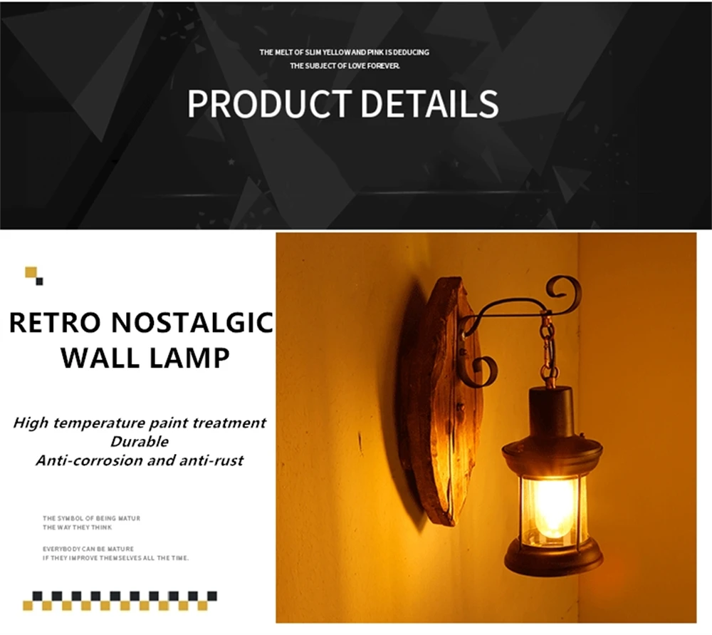Industrial Wood Wall Lamp Vintage Loft Home Decoration Wall Light Sconces Metal Glass Lampshad For Living Room Bedside Lighting Industrial Wood Wall Lamp Vintage Loft Home Decoration Wall Light Sconces Metal Glass Lampshad For Living Room Bedside Lighting