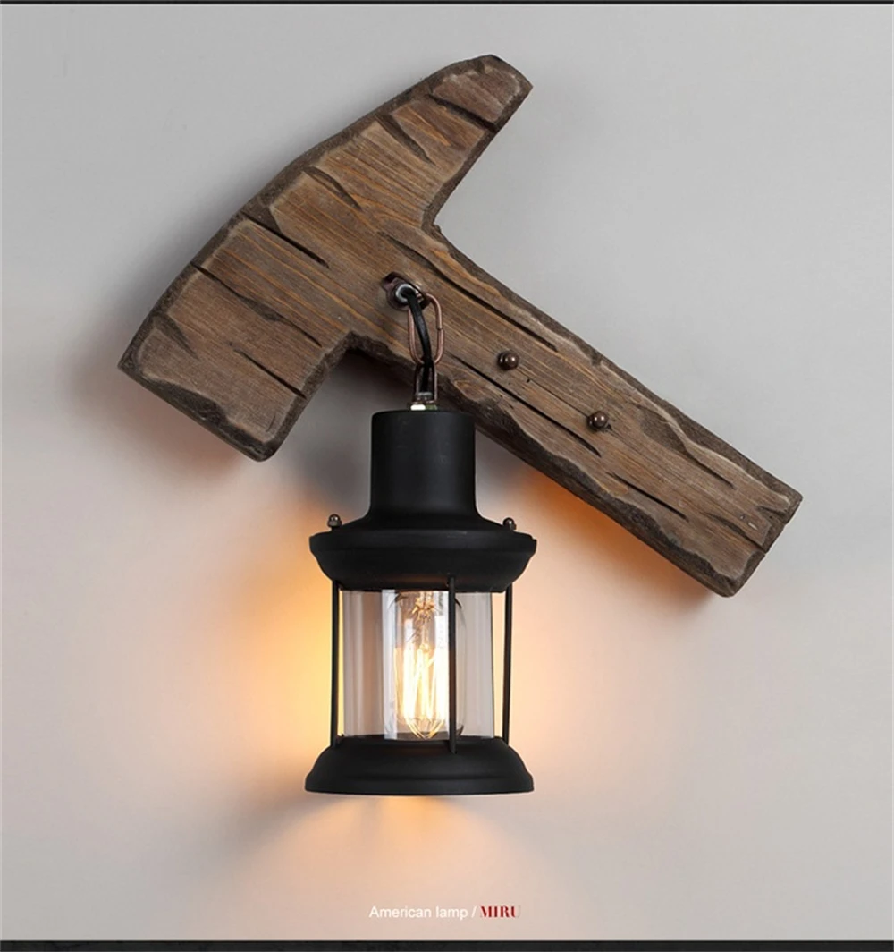 Industrial Wood Wall Lamp Vintage Loft Home Decoration Wall Light Sconces Metal Glass Lampshad For Living Room Bedside Lighting Industrial Wood Wall Lamp Vintage Loft Home Decoration Wall Light Sconces Metal Glass Lampshad For Living Room Bedside Lighting