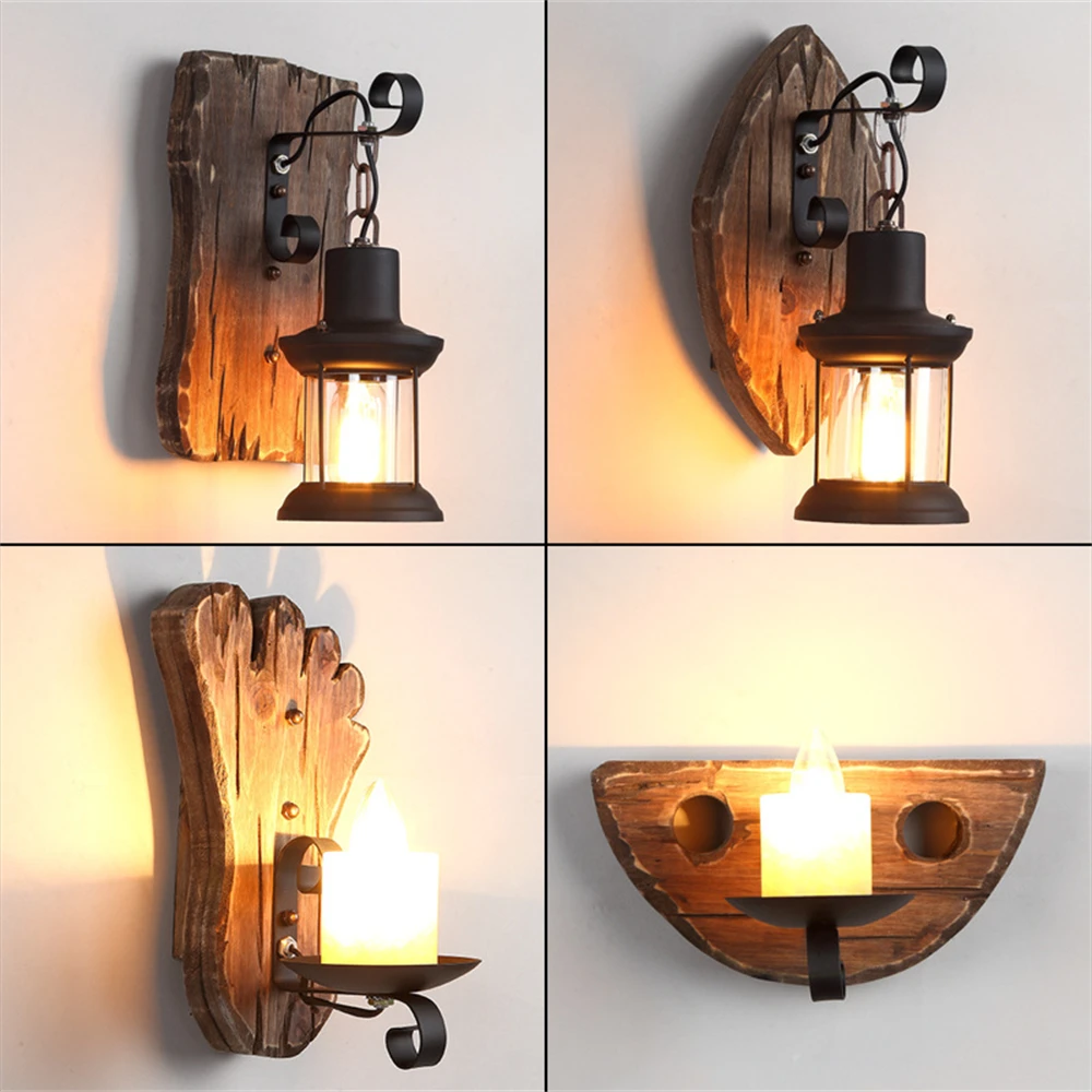 Industrial Wood Wall Lamp Vintage Loft Home Decoration Wall Light Sconces Metal Glass Lampshad For Living Room Bedside Lighting Industrial Wood Wall Lamp Vintage Loft Home Decoration Wall Light Sconces Metal Glass Lampshad For Living Room Bedside Lighting