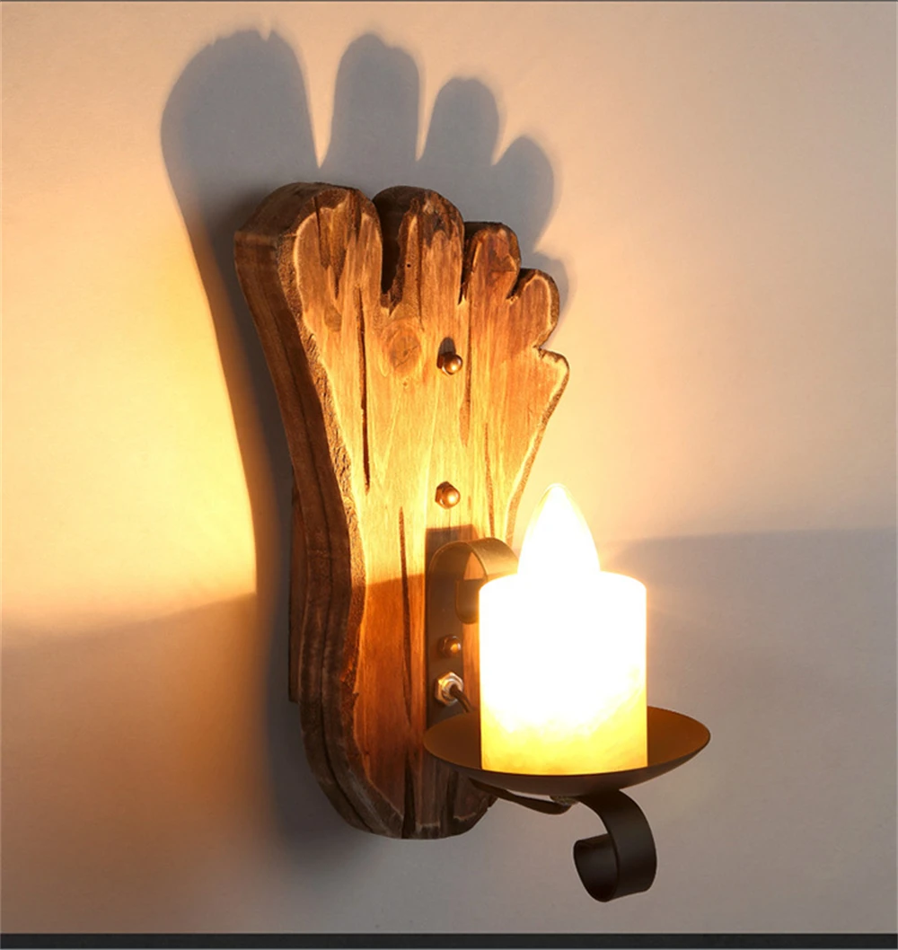 Industrial Wood Wall Lamp Vintage Loft Home Decoration Wall Light Sconces Metal Glass Lampshad For Living Room Bedside Lighting Industrial Wood Wall Lamp Vintage Loft Home Decoration Wall Light Sconces Metal Glass Lampshad For Living Room Bedside Lighting