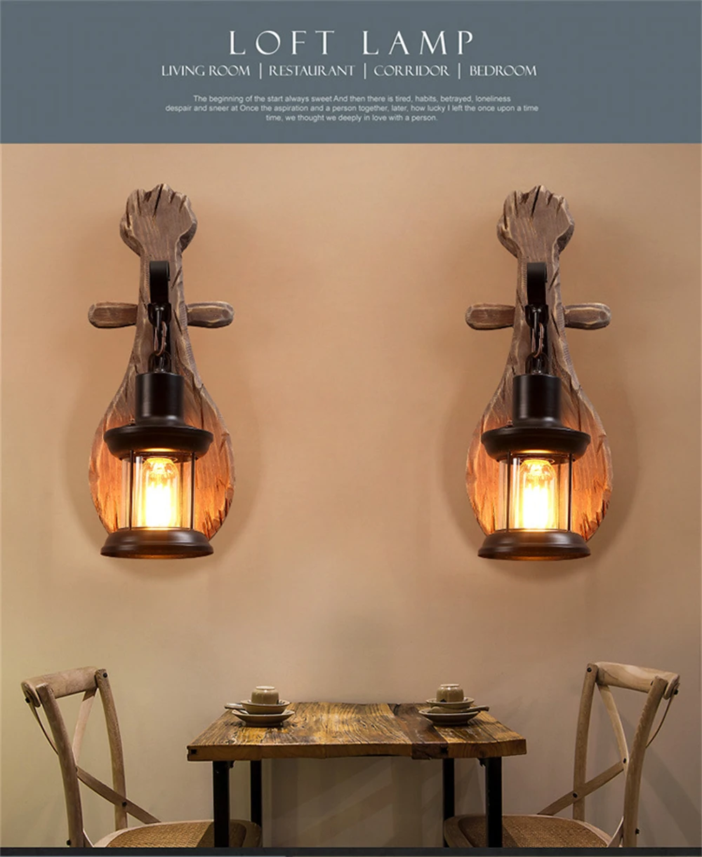 Industrial Wood Wall Lamp Vintage Loft Home Decoration Wall Light Sconces Metal Glass Lampshad For Living Room Bedside Lighting Industrial Wood Wall Lamp Vintage Loft Home Decoration Wall Light Sconces Metal Glass Lampshad For Living Room Bedside Lighting