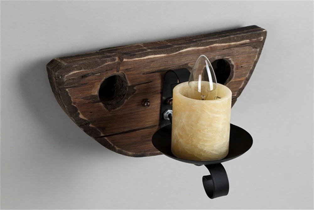 Industrial Wood Wall Lamp Vintage Loft Home Decoration Wall Light Sconces Metal Glass Lampshad For Living Room Bedside Lighting Industrial Wood Wall Lamp Vintage Loft Home Decoration Wall Light Sconces Metal Glass Lampshad For Living Room Bedside Lighting